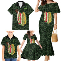 Hawaii Lei Kamehameha Family Matching Mermaid Dress and Hawaiian Shirt Oma'oma'o Seamless Pattern Hibiscus Flower LT9 - Polynesian Pride