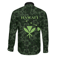Hawaii Lei Kamehameha Family Matching Mermaid Dress and Hawaiian Shirt Oma'oma'o Seamless Pattern Hibiscus Flower LT9 Son's Shirt Green - Polynesian Pride