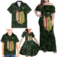 Hawaii Lei Kamehameha Family Matching Off Shoulder Maxi Dress and Hawaiian Shirt Oma'oma'o Seamless Pattern Hibiscus Flower LT9 - Polynesian Pride