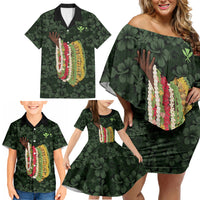 Hawaii Lei Kamehameha Family Matching Off Shoulder Short Dress and Hawaiian Shirt Oma'oma'o Seamless Pattern Hibiscus Flower LT9 - Polynesian Pride