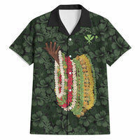 Hawaii Lei Kamehameha Hawaiian Shirt Oma'oma'o Seamless Pattern Hibiscus Flower LT9 Green - Polynesian Pride