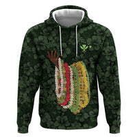 Hawaii Lei Kamehameha Hoodie Oma'oma'o Seamless Pattern Hibiscus Flower LT9 Pullover Hoodie Green - Polynesian Pride