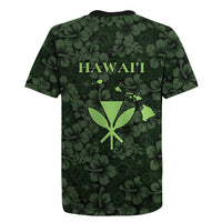 Hawaii Lei Kamehameha Rugby Jersey Oma'oma'o Seamless Pattern Hibiscus Flower LT9 - Polynesian Pride