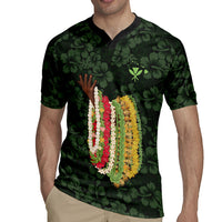 Hawaii Lei Kamehameha Rugby Jersey Oma'oma'o Seamless Pattern Hibiscus Flower LT9 - Polynesian Pride
