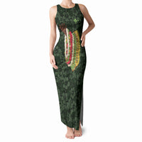 Hawaii Lei Kamehameha Tank Maxi Dress Oma'oma'o Seamless Pattern Hibiscus Flower LT9 Women Green - Polynesian Pride