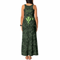 Hawaii Lei Kamehameha Tank Maxi Dress Oma'oma'o Seamless Pattern Hibiscus Flower LT9 - Polynesian Pride