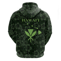 Hawaii Lei Kamehameha Zip Hoodie Oma'oma'o Seamless Pattern Hibiscus Flower LT9 - Polynesian Pride
