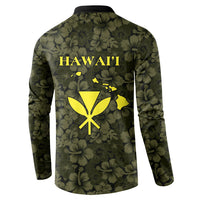 Hawaii Lei Kamehameha Button Sweatshirt Melemele Seamless Pattern Hibiscus Flower