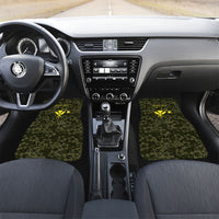 Hawaii Lei Kamehameha Car Mats Melemele Seamless Pattern Hibiscus Flower LT9 Set 2pcs - Front Yellow - Polynesian Pride