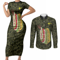 Hawaii Lei Kamehameha Couples Matching Short Sleeve Bodycon Dress and Long Sleeve Button Shirt Melemele Seamless Pattern Hibiscus Flower LT9 Yellow - Polynesian Pride