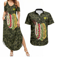 Hawaii Lei Kamehameha Couples Matching Summer Maxi Dress and Hawaiian Shirt Melemele Seamless Pattern Hibiscus Flower LT9 Yellow - Polynesian Pride
