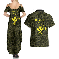 Hawaii Lei Kamehameha Couples Matching Summer Maxi Dress and Hawaiian Shirt Melemele Seamless Pattern Hibiscus Flower LT9 - Polynesian Pride