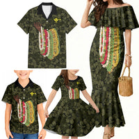 Hawaii Lei Kamehameha Family Matching Mermaid Dress and Hawaiian Shirt Melemele Seamless Pattern Hibiscus Flower LT9 - Polynesian Pride