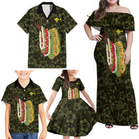 Hawaii Lei Kamehameha Family Matching Off Shoulder Maxi Dress and Hawaiian Shirt Melemele Seamless Pattern Hibiscus Flower LT9 - Polynesian Pride