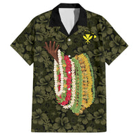 Hawaii Lei Kamehameha Family Matching Off Shoulder Maxi Dress and Hawaiian Shirt Melemele Seamless Pattern Hibiscus Flower LT9 Dad's Shirt - Short Sleeve Yellow - Polynesian Pride