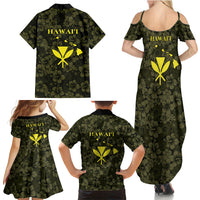 Hawaii Lei Kamehameha Family Matching Summer Maxi Dress and Hawaiian Shirt Melemele Seamless Pattern Hibiscus Flower LT9 Mom's Dress Yellow - Polynesian Pride