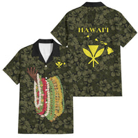Hawaii Lei Kamehameha Family Matching Summer Maxi Dress and Hawaiian Shirt Melemele Seamless Pattern Hibiscus Flower LT9 Dad's Shirt - Short Sleeve Yellow - Polynesian Pride
