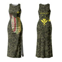 Hawaii Lei Kamehameha Family Matching Tank Maxi Dress and Hawaiian Shirt Melemele Seamless Pattern Hibiscus Flower LT9 Mom's Dress Yellow - Polynesian Pride