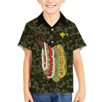 Hawaii Lei Kamehameha Kid Hawaiian Shirt Melemele Seamless Pattern Hibiscus Flower LT9 Kid Yellow - Polynesian Pride