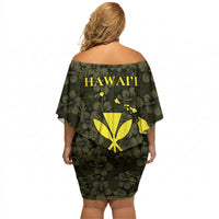 Hawaii Lei Kamehameha Off Shoulder Short Dress Melemele Seamless Pattern Hibiscus Flower LT9 - Polynesian Pride