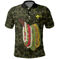 Hawaii Lei Kamehameha Polo Shirt Melemele Seamless Pattern Hibiscus Flower LT9 Yellow - Polynesian Pride