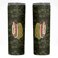 Hawaii Lei Kamehameha Skinny Tumbler Melemele Seamless Pattern Hibiscus Flower LT9 Yellow - Polynesian Pride