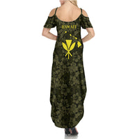 Hawaii Lei Kamehameha Summer Maxi Dress Melemele Seamless Pattern Hibiscus Flower LT9 - Polynesian Pride