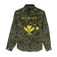 Hawaii Lei Kamehameha Women Casual Shirt Melemele Seamless Pattern Hibiscus Flower