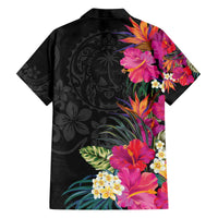 Hafa Adai Guam Family Matching Off Shoulder Short Dress and Hawaiian Shirt Tropical Flowers Colorful Vibes