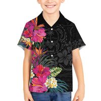Hafa Adai Guam Family Matching Puletasi and Hawaiian Shirt Tropical Flowers Colorful Vibes
