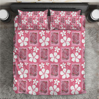 Give Cancer The Boot Pink Cowgirl Bedding Set Western Aloha Hibiscus Paniolo Heritage Floral LT9 Pink - Polynesian Pride