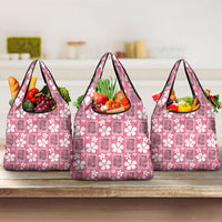 Give Cancer The Boot Pink Cowgirl Grocery Bag Western Aloha Hibiscus Paniolo Heritage Floral LT9 3-pack One Size Pink - Polynesian Pride