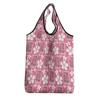 Give Cancer The Boot Pink Cowgirl Grocery Bag Western Aloha Hibiscus Paniolo Heritage Floral LT9 - Polynesian Pride