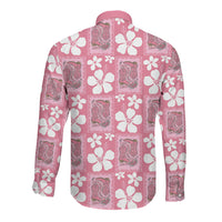 Give Cancer The Boot Pink Cowgirl Long Sleeve Button Shirt Western Aloha Hibiscus Paniolo Heritage Floral LT9 - Polynesian Pride