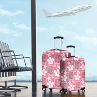 Give Cancer The Boot Pink Cowgirl Luggage Cover Western Aloha Hibiscus Paniolo Heritage Floral LT9 - Polynesian Pride