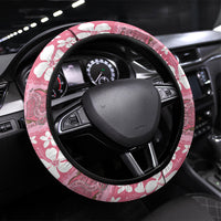 Give Cancer The Boot Pink Cowgirl Steering Wheel Cover Western Aloha Hibiscus Paniolo Heritage Floral LT9 Universal Fit Pink - Polynesian Pride