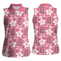 Give Cancer The Boot Pink Cowgirl Women Sleeveless Polo Shirt Western Aloha Hibiscus Paniolo Heritage Floral LT9 - Polynesian Pride