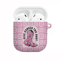 Give Cancer The Boot Pink Cowgirl AirPods Case Hawaiian Paniolo Mixed Quilt Pattern Style LT9 Pink - Polynesian Pride