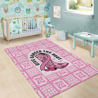 Give Cancer The Boot Pink Cowgirl Area Rug Hawaiian Paniolo Mixed Quilt Pattern Style LT9 - Polynesian Pride