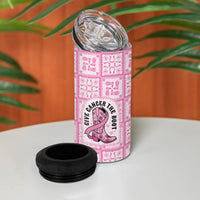 Give Cancer The Boot Pink Cowgirl 4 in 1 Can Cooler Tumbler Hawaiian Paniolo Mixed Quilt Pattern Style LT9 - Polynesian Pride