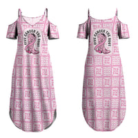 Give Cancer The Boot Pink Cowgirl Couples Matching Summer Maxi Dress and Hawaiian Shirt Hawaiian Paniolo Mixed Quilt Pattern Style LT9 - Polynesian Pride