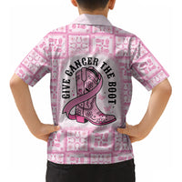 Give Cancer The Boot Pink Cowgirl Kid Hawaiian Shirt Hawaiian Paniolo Mixed Quilt Pattern Style LT9 - Polynesian Pride