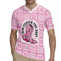 Give Cancer The Boot Pink Cowgirl Rugby Jersey Hawaiian Paniolo Mixed Quilt Pattern Style LT9 - Polynesian Pride