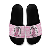 Give Cancer The Boot Pink Cowgirl Slide Sandals Hawaiian Paniolo Mixed Quilt Pattern Style LT9 Pink - Polynesian Pride