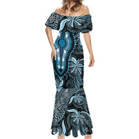 Polynesia Dashiki Mermaid Dress Polynesia and Africa Traditional Special Together Blue LT9 - Polynesian Pride