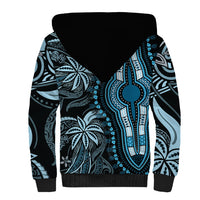 Polynesia Dashiki Sherpa Hoodie Polynesia and Africa Traditional Special Together Blue LT9 - Polynesian Pride