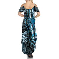 Polynesia Dashiki Summer Maxi Dress Polynesia and Africa Traditional Special Together Blue LT9 - Polynesian Pride