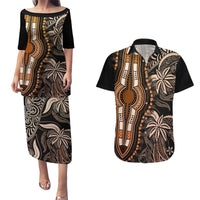 Polynesia Dashiki Couples Matching Puletasi Dress and Hawaiian Shirt Polynesia and Africa Traditional Special Together Gold LT9 Gold - Polynesian Pride