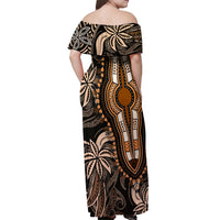 Polynesia Dashiki Off Shoulder Maxi Dress Polynesia and Africa Traditional Special Together Gold LT9 - Polynesian Pride