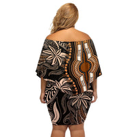 Polynesia Dashiki Off Shoulder Short Dress Polynesia and Africa Traditional Special Together Gold LT9 - Polynesian Pride